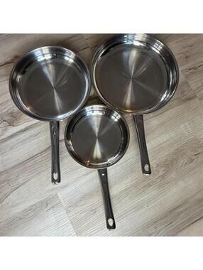 Berghoff 3pc High Grade Stainless Steel Pan Set German  Rostfrei Edelstahl